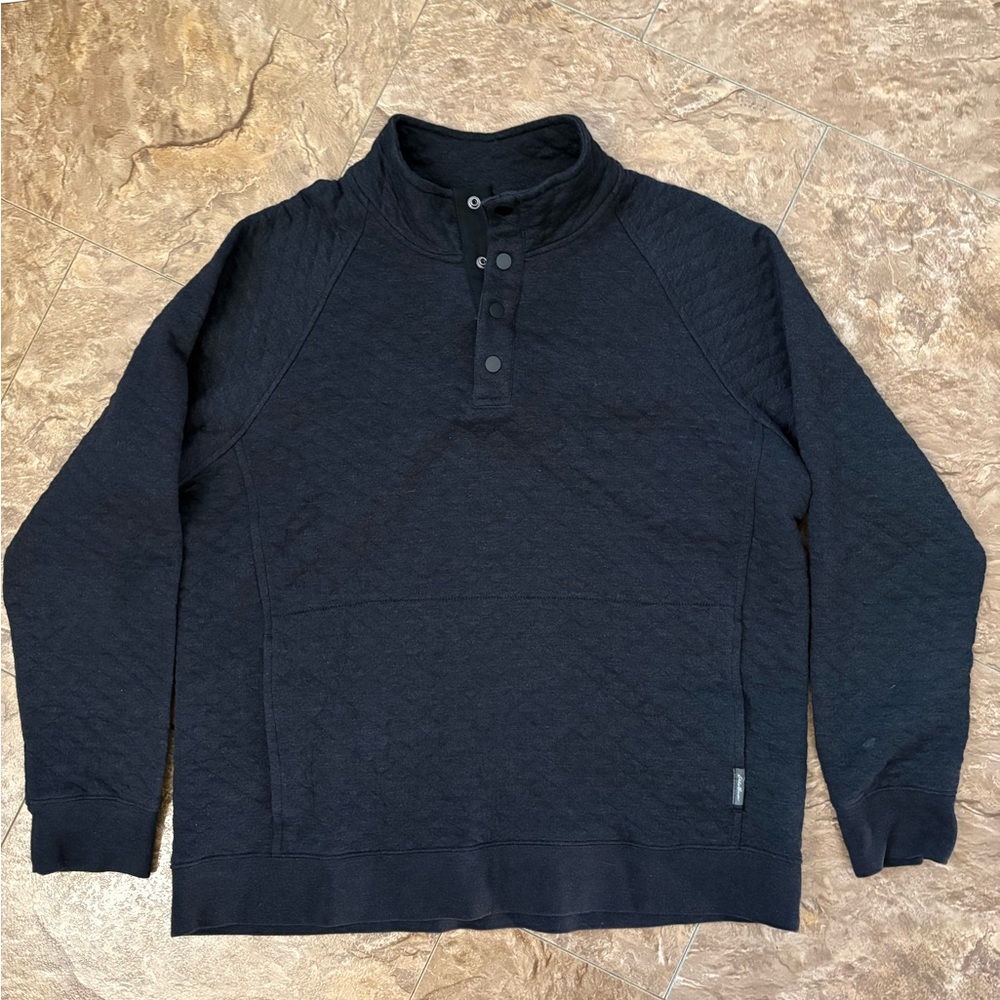 Eddie Bauer Charcoal Snap Henley Pullover